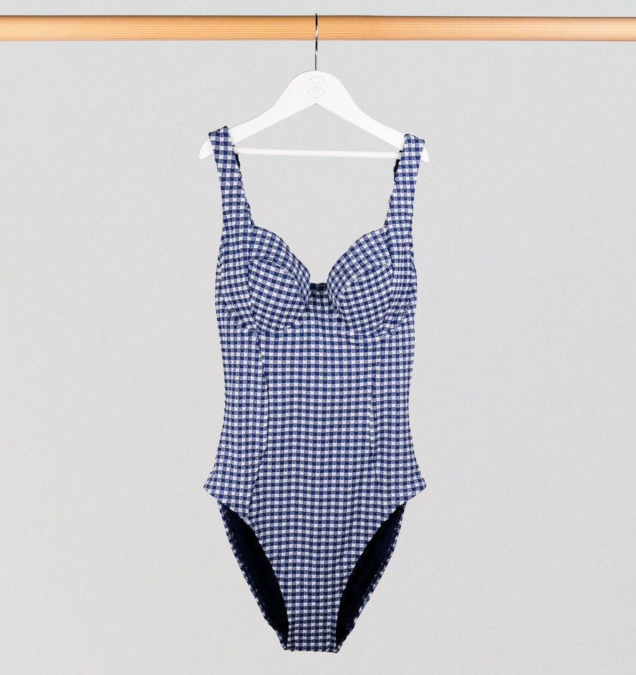 Underwired balconette swimsuit [Blue Gingham] Swim Panache 