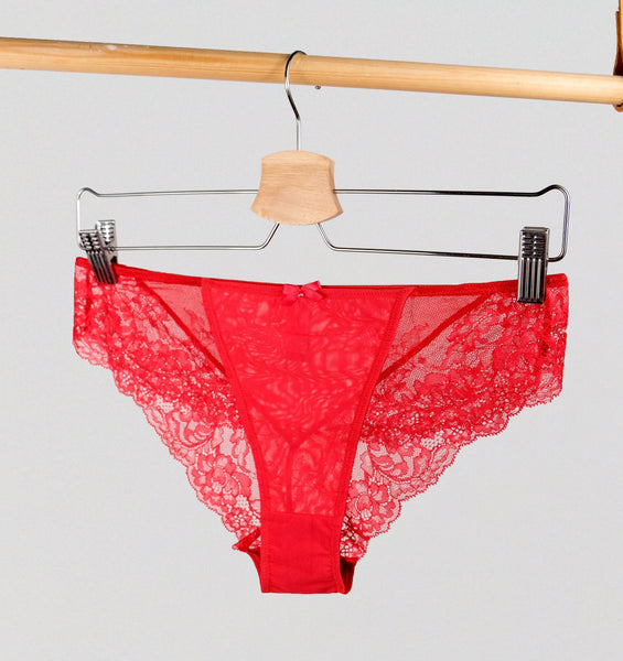 Lace seam-free brazilian [Salsa Red] – The Pantry Underwear