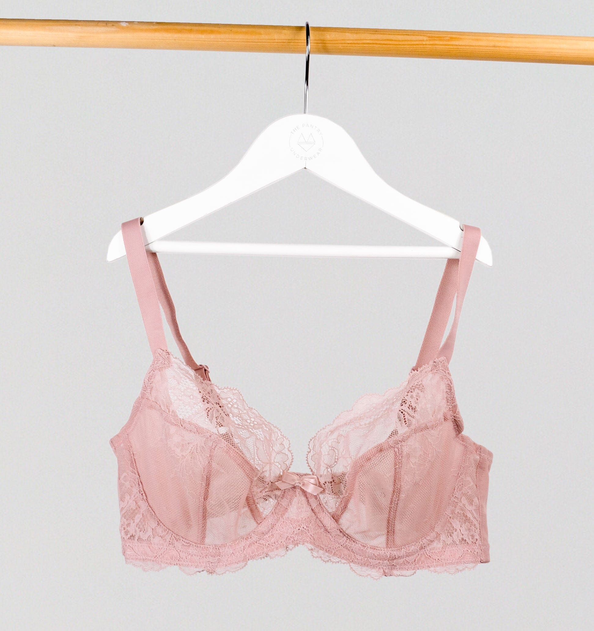 Bra Bandeau Top Lingerie Peach Melba Abricot // Undies Bra in Playful Rose  French Lace Handmade of Fransik 