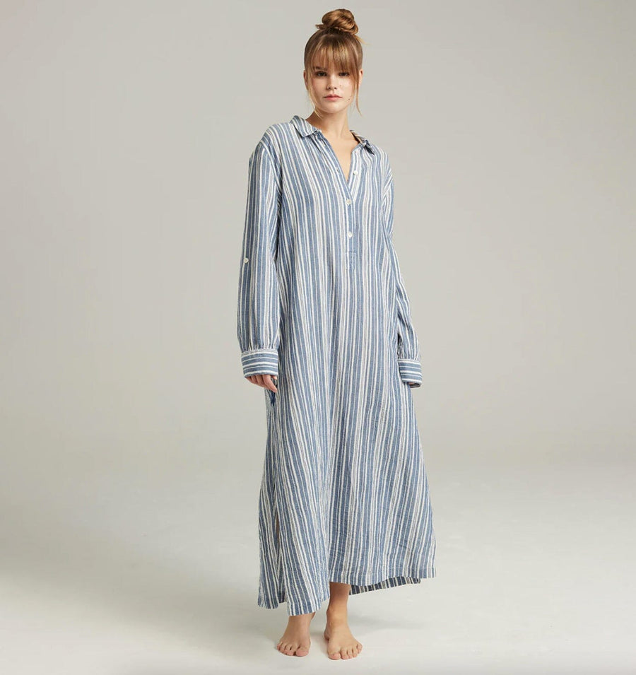 Floor length relaxed fit nightshirt [ French Blue] Sleep Nudea 