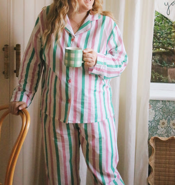 Patterned cotton pyjamas [Peppermint Stripe] Sleep Kate Barnet 