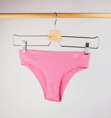 Ribbed high leg brief [Pink] Bottoms Nudea 
