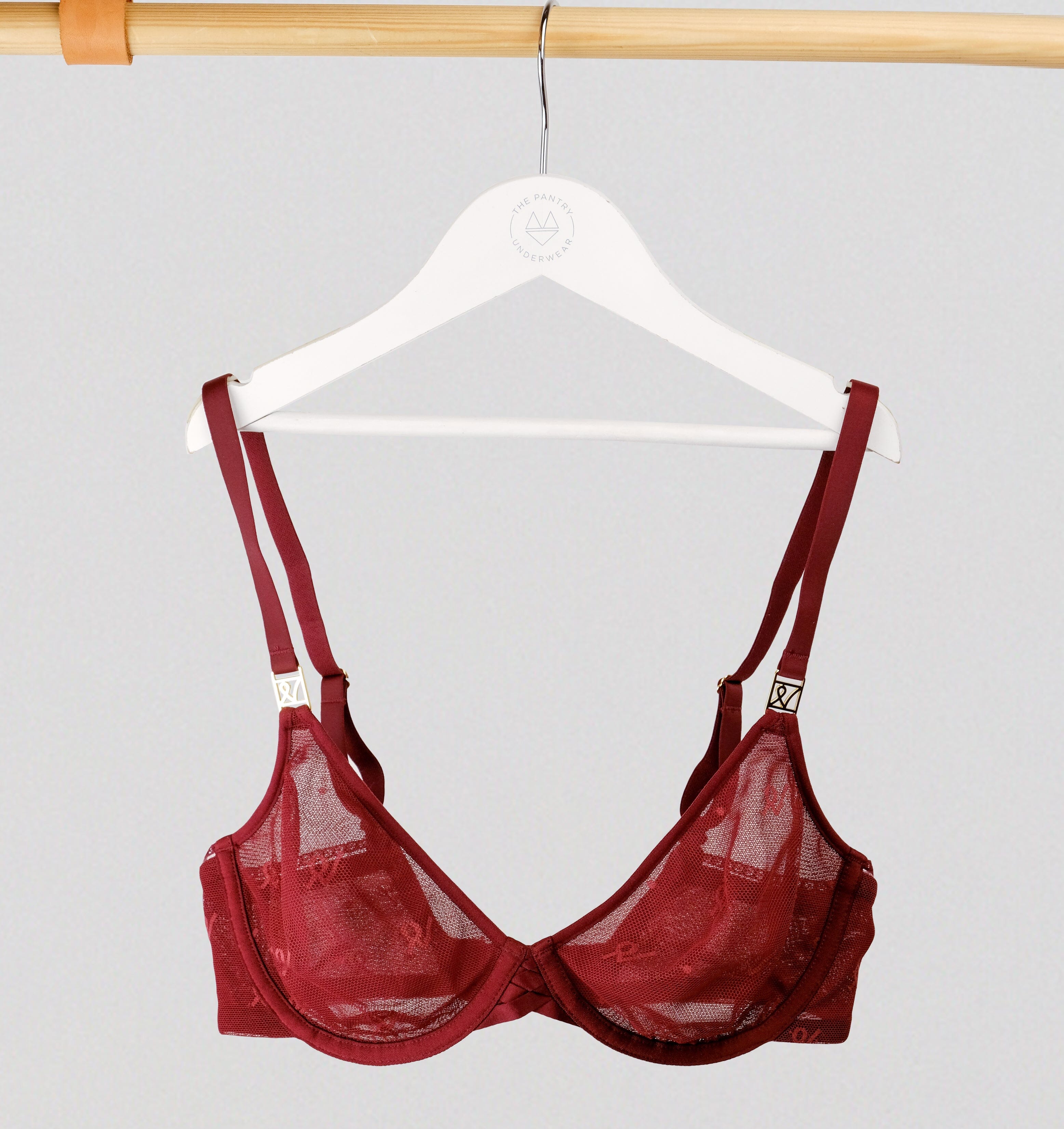 Abstract mesh non wired bralette [Garnet] – The Pantry Underwear