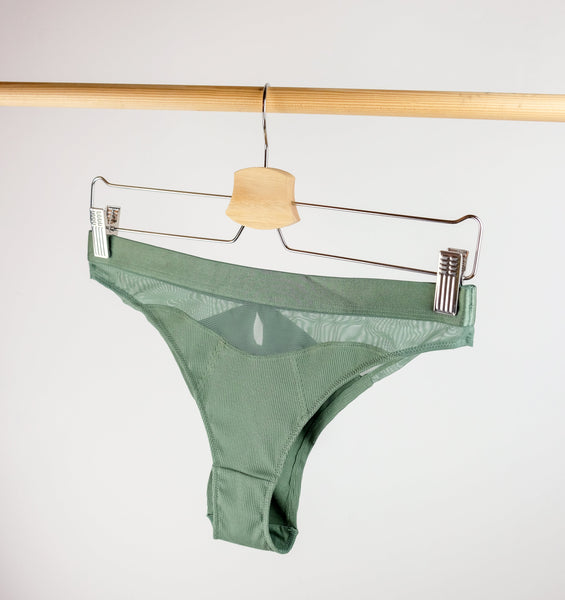 Ribbed tanga [Sage] – The Pantry Underwear
