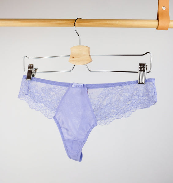 Lace seam-free thong [Periwinkle] – The Pantry Underwear