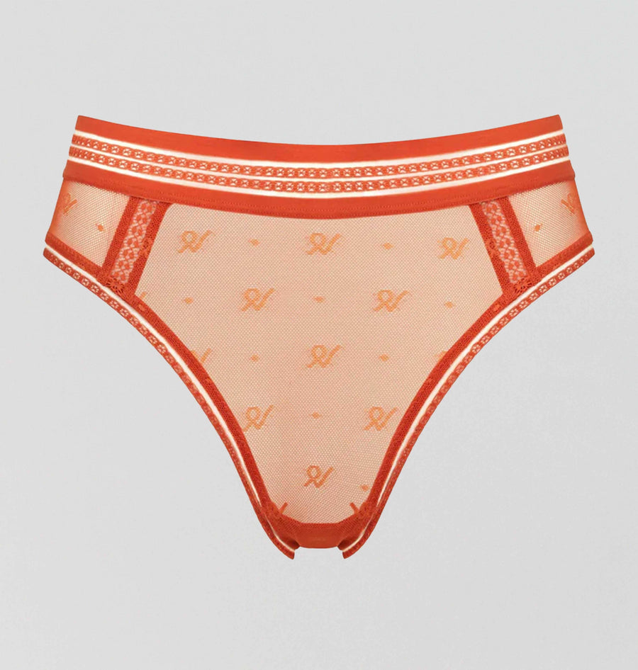 Abstract mesh deep brazilian [Papaya] Bottoms Nudea 