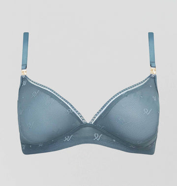 Abstract mesh non wired bralette [Denim] Bras Nudea 