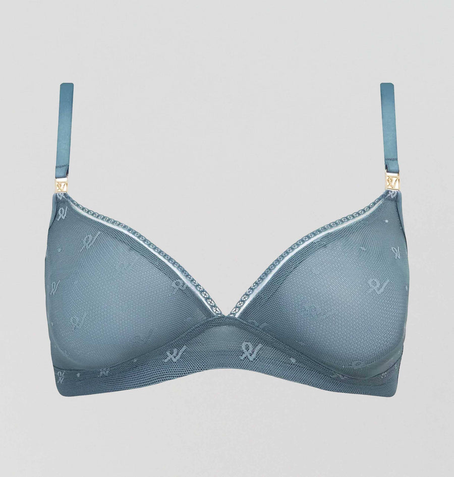 Abstract mesh non wired bralette [Denim] Bras Nudea 