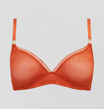 Abstract mesh non wired bralette [Papaya] Bras Nudea 