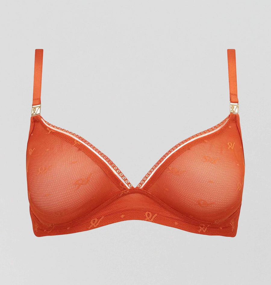 Abstract mesh non wired bralette [Papaya] Bras Nudea 