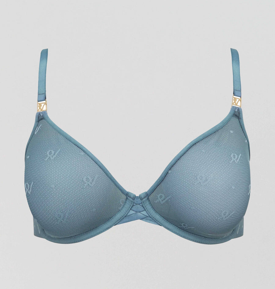 Abstract mesh plunge [Denim] Bras Nudea 