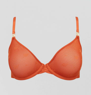 Abstract mesh plunge [Papaya] Bras Nudea 