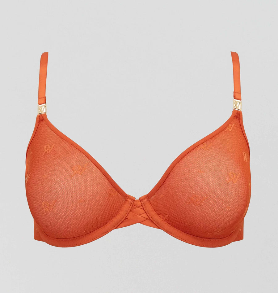 Abstract mesh plunge [Papaya] Bras Nudea 