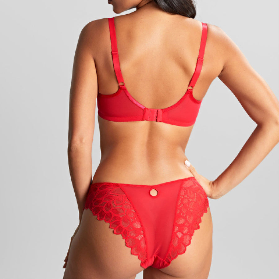 Abstract petal lace balconette [Ruby Red]