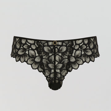 Abstract petal lace brazillian [Black]