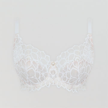 Abstract petal lace full cup [Ivory]