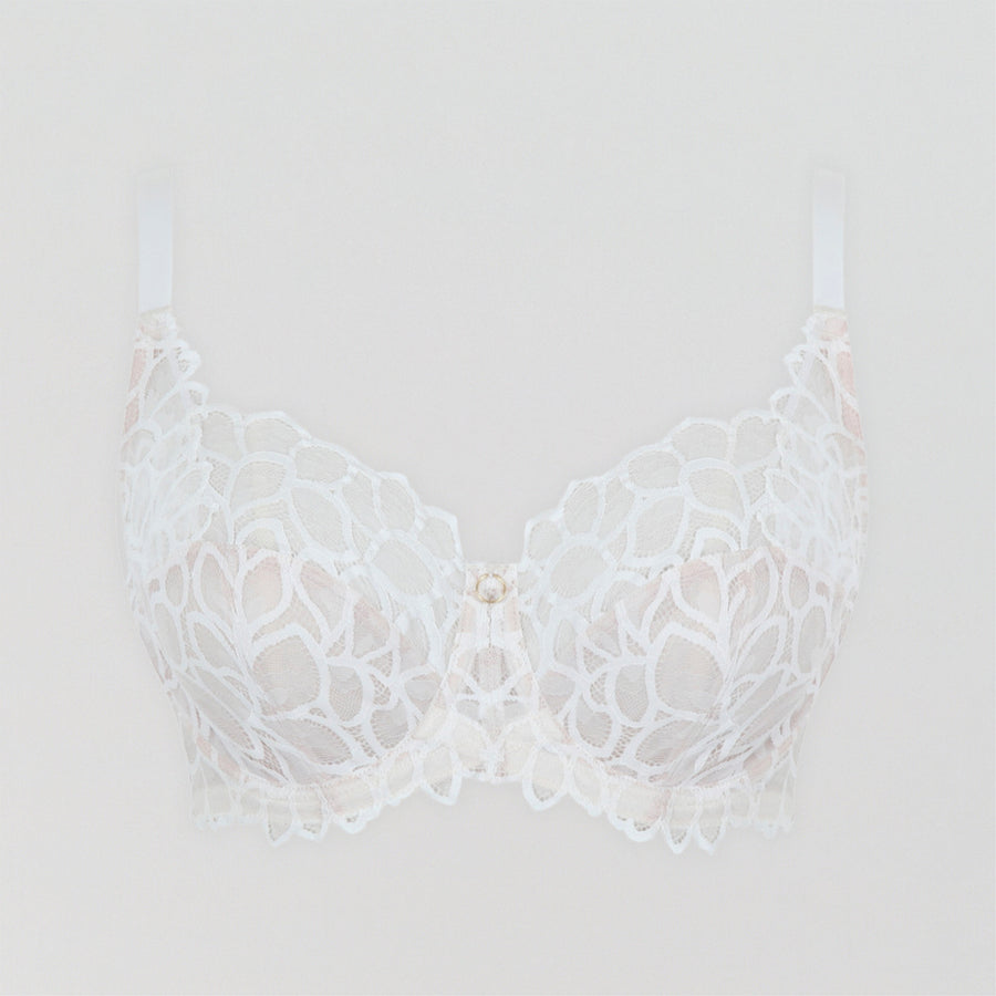 Abstract petal lace full cup [Ivory]