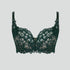 Abstract petal lace full cup bra [Forest green] Bras Panache 
