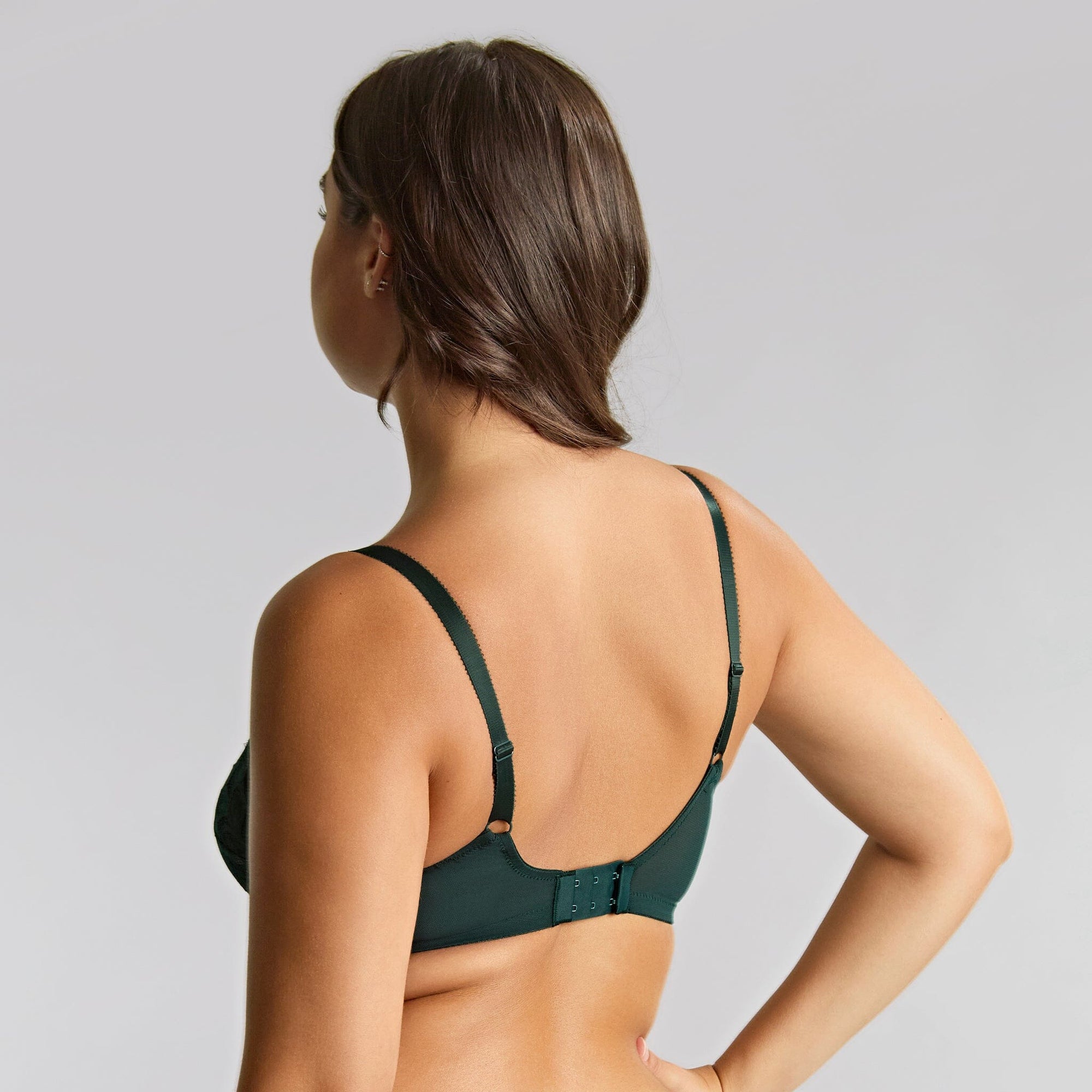 Abstract petal lace full cup bra [Forest green] Bras Panache 