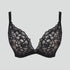 Abstract petal lace high apex plunge bra [Black] Bras The Pantry Underwear 