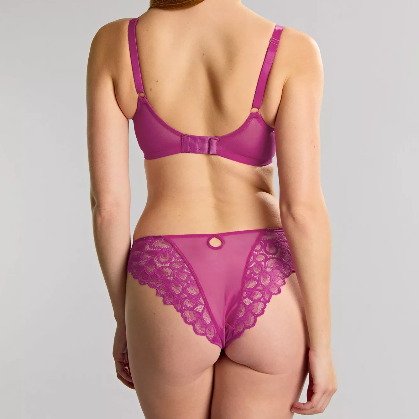Abstract petal lace knicker [Magenta]