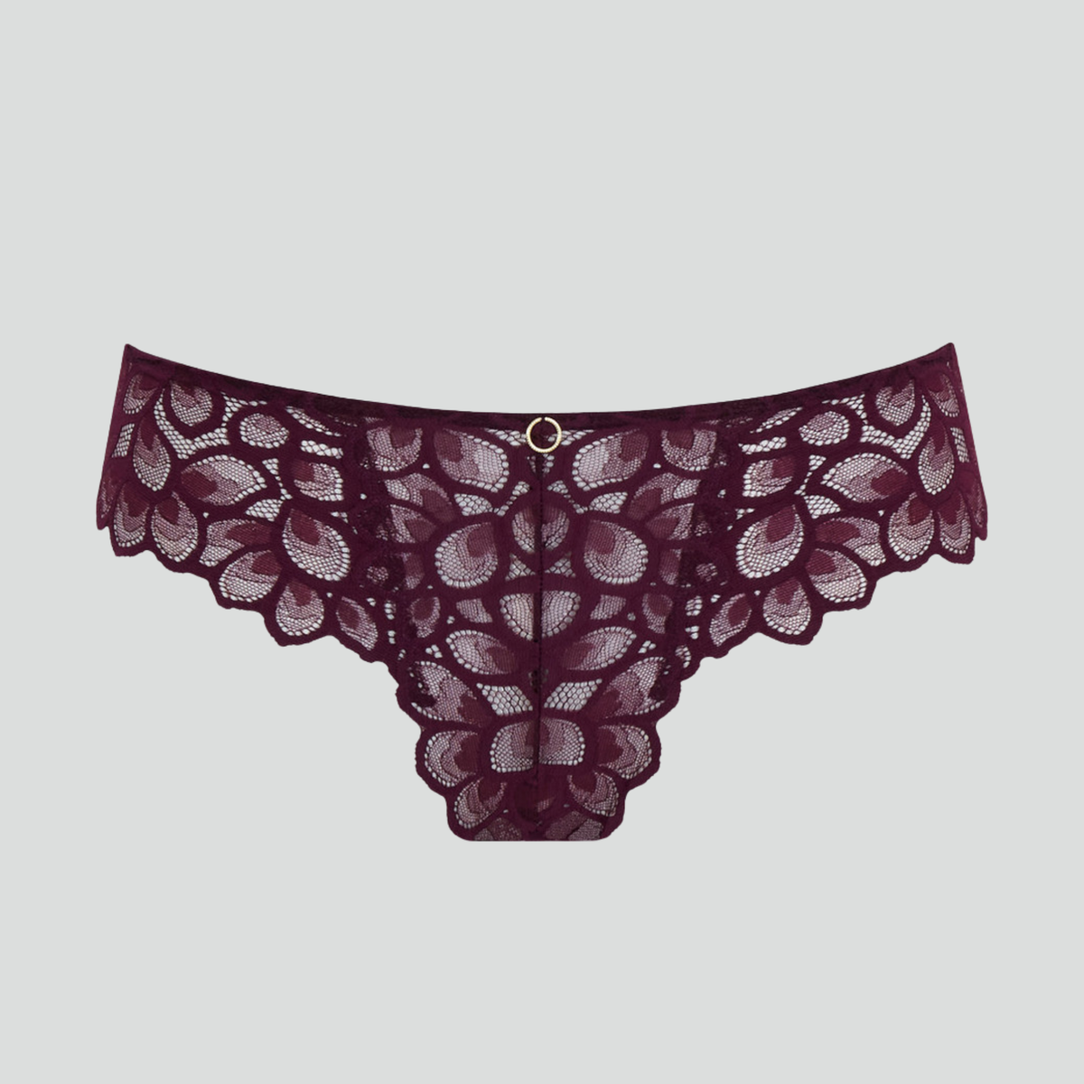Abstract petal lace knicker [Plum]