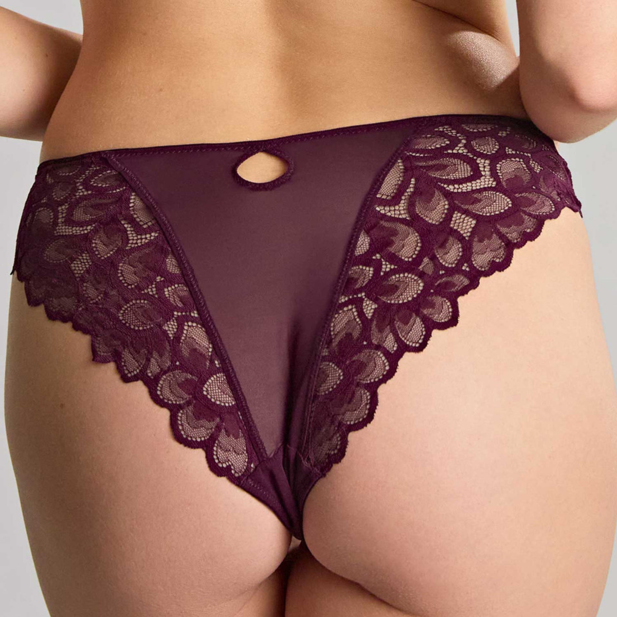 Abstract petal lace knicker [Plum]