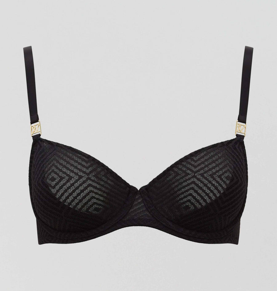 Aztec lace balconette bra [Black] Bras Nudea 