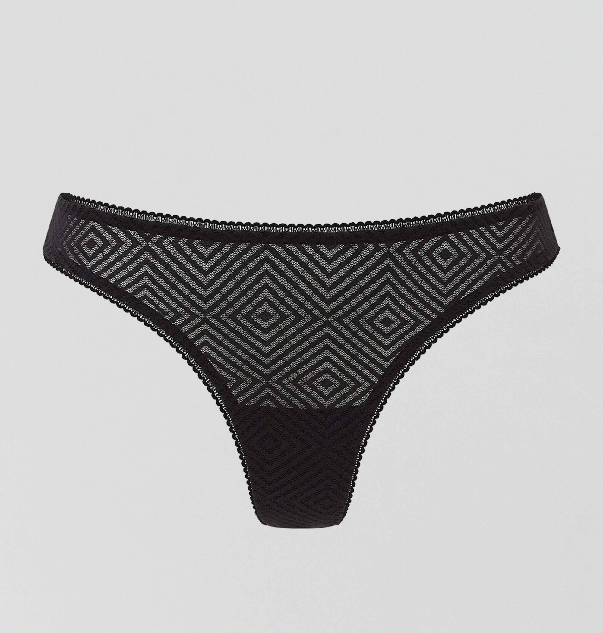 Aztec lace thong [Black] Bottoms Nudea 