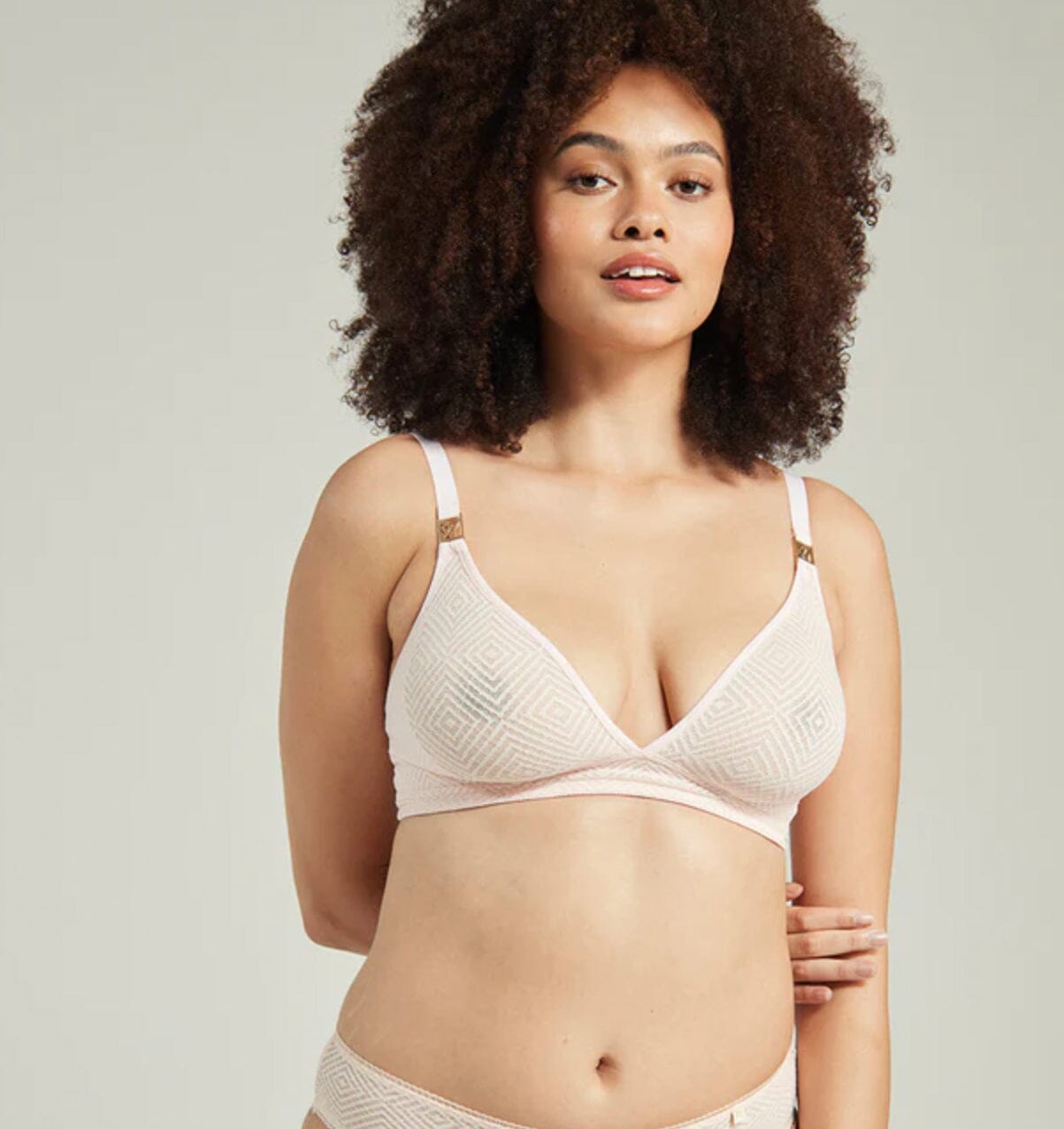 Aztec lace non wired bralette [Blush] Bras Nudea 