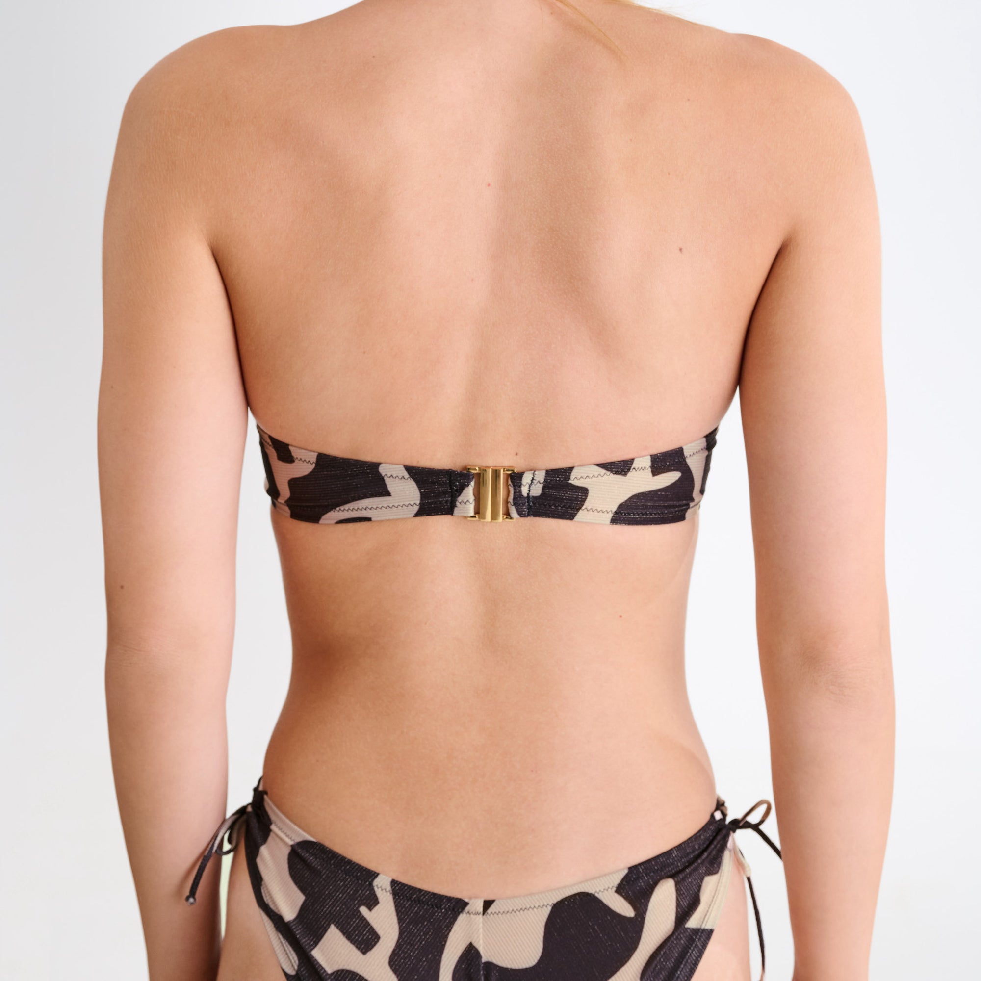 Underwired balconette bikini top [Black Shimmer]