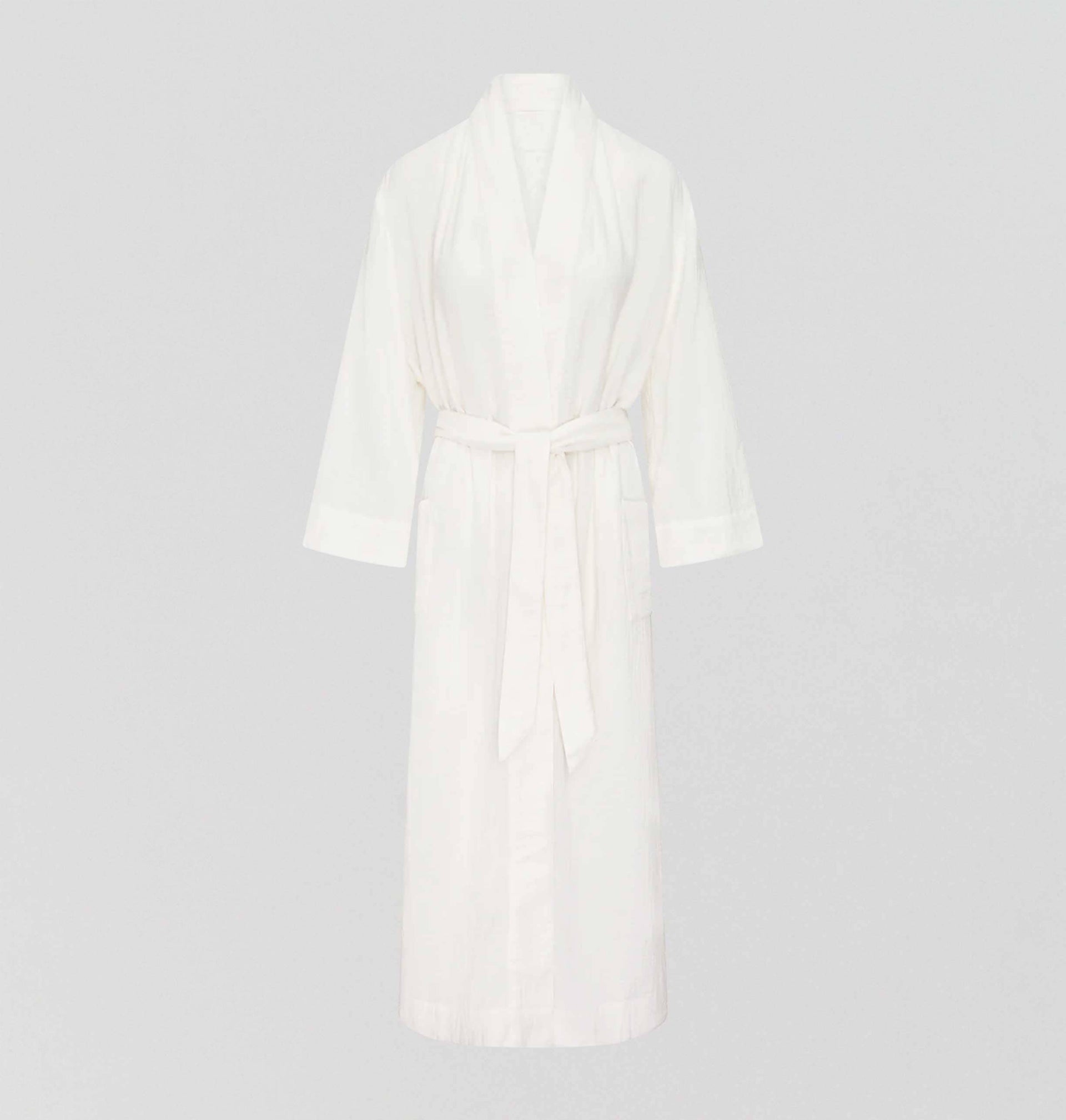 white linen dressing gown White Linen Dressing Gown - New