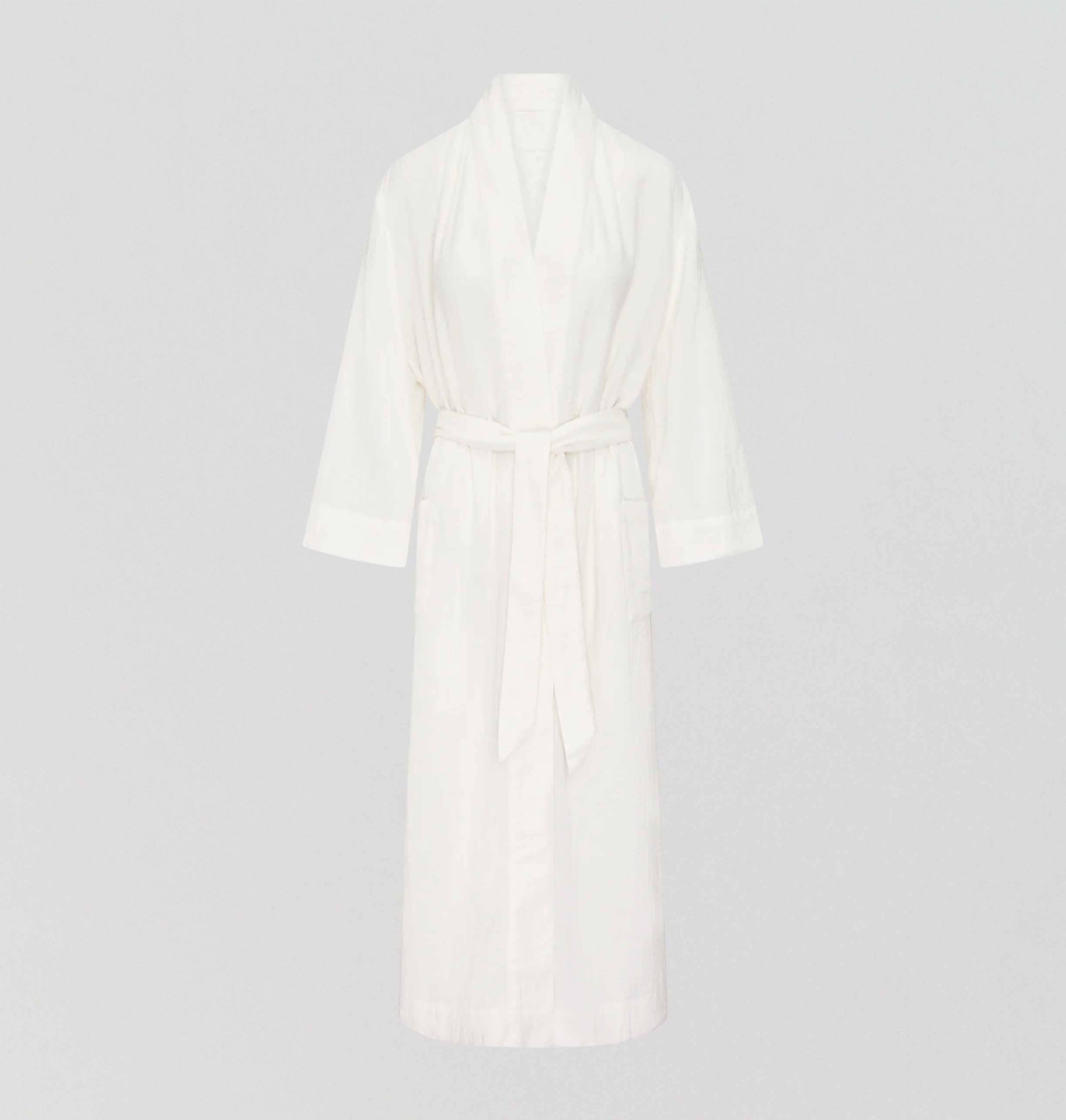 Belted cotton robe [Linen White] Sleep Nudea 
