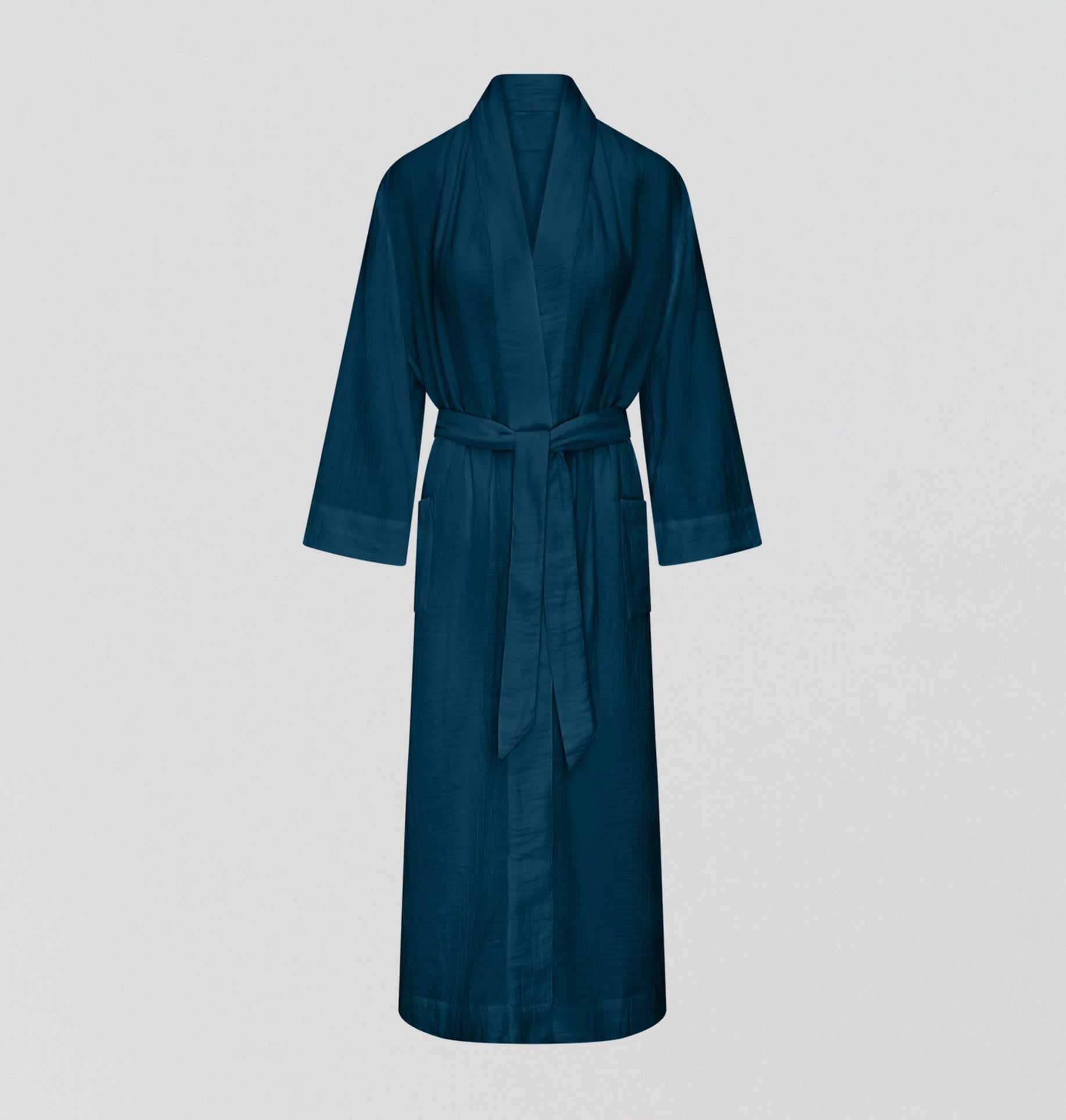 Belted cotton robe [Navy] Sleep Nudea 