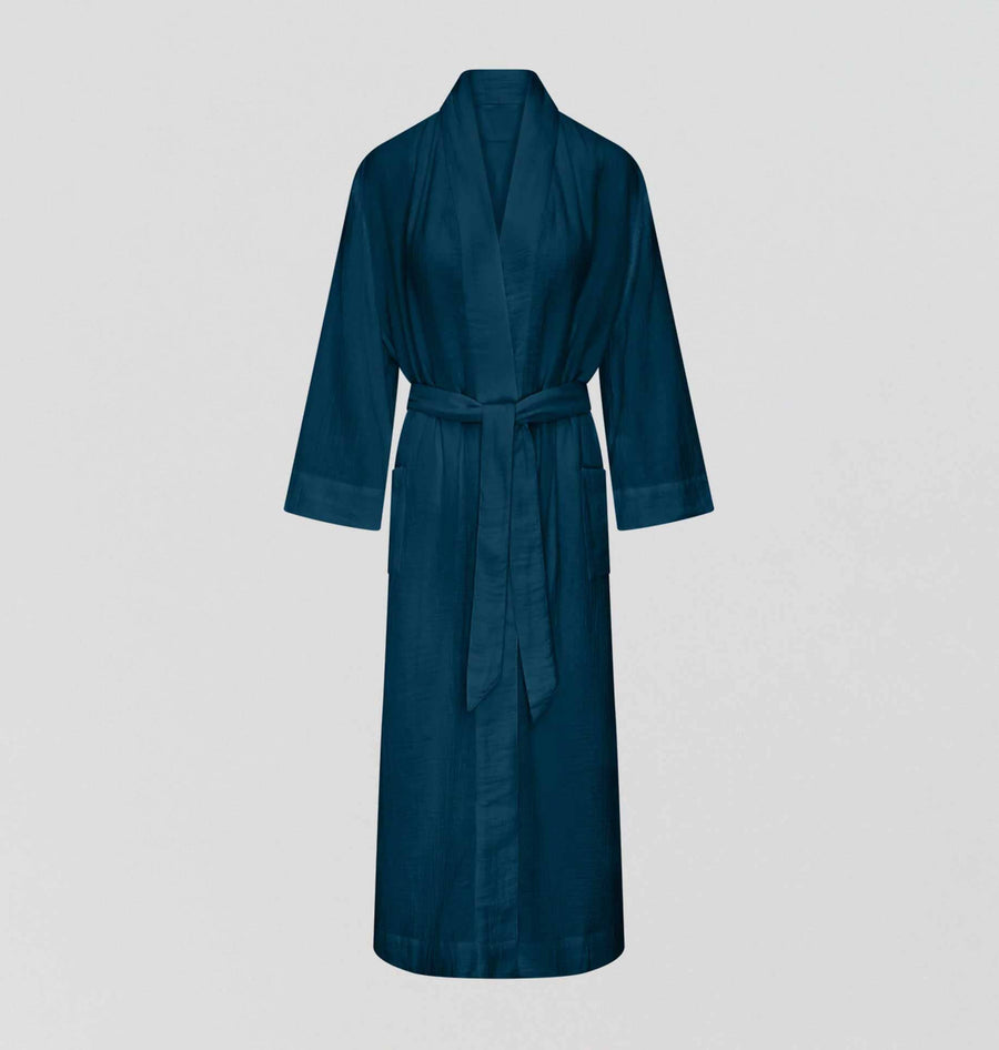 Belted cotton robe [Navy] Sleep Nudea 