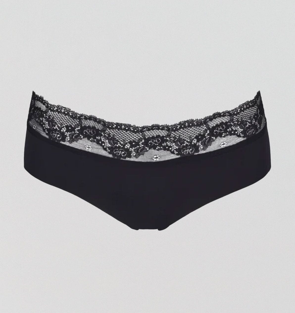 Microfibre lace trim knicker [Black] Maternity Six 