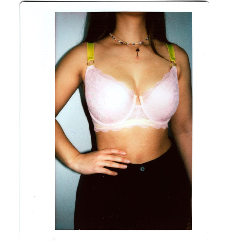 Blossom mesh w. pink & lemon padded balconette bra – The Pantry Underwear