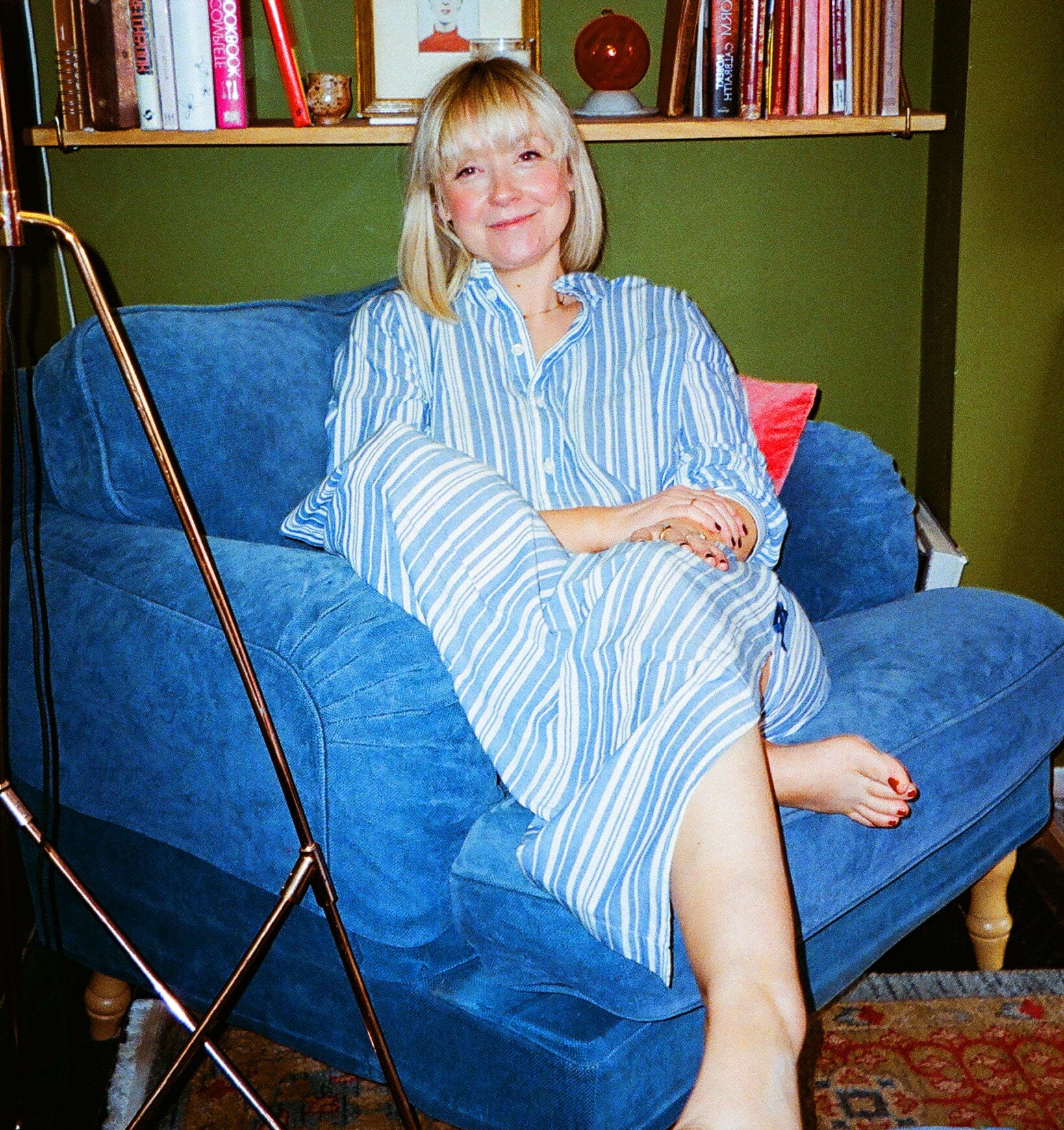 Floor length relaxed fit nightshirt [ French Blue] Sleep Nudea 