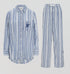 Relaxed fit long cotton pyjamas [French Blue] Sleep Nudea 