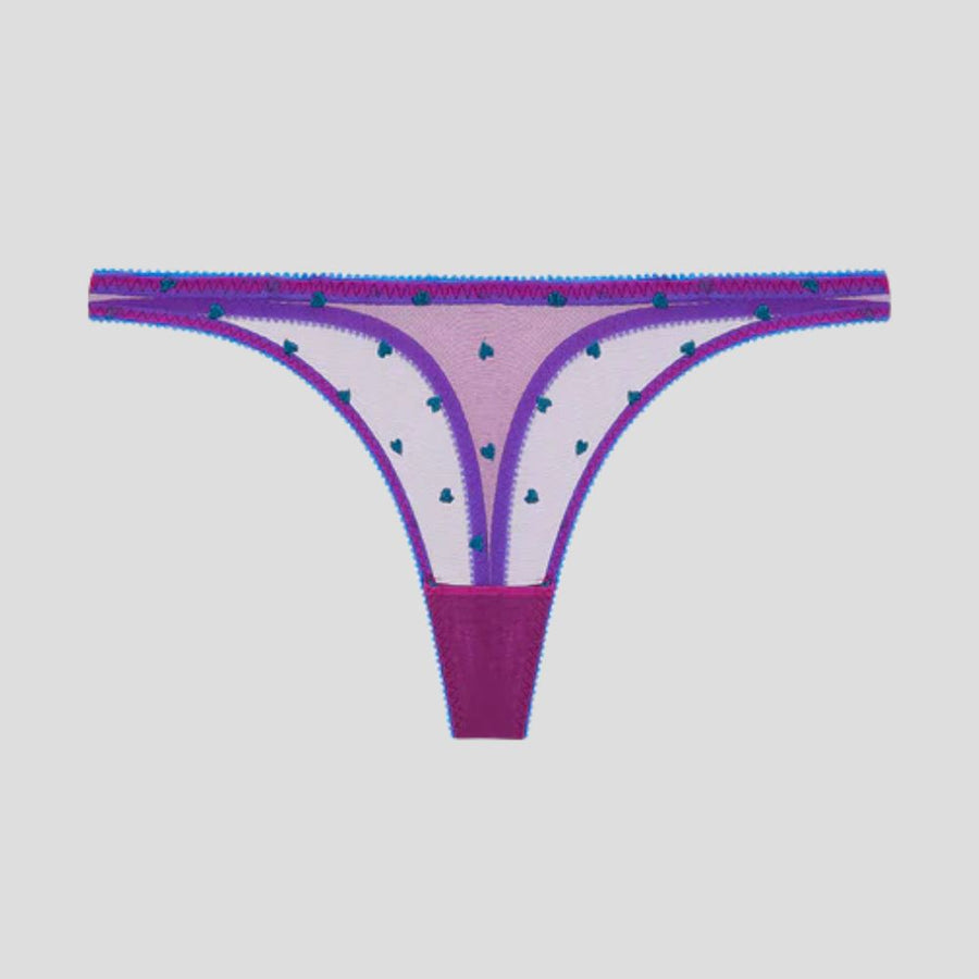 Blue heart & pink mesh thong Bottoms Dora Larsen 