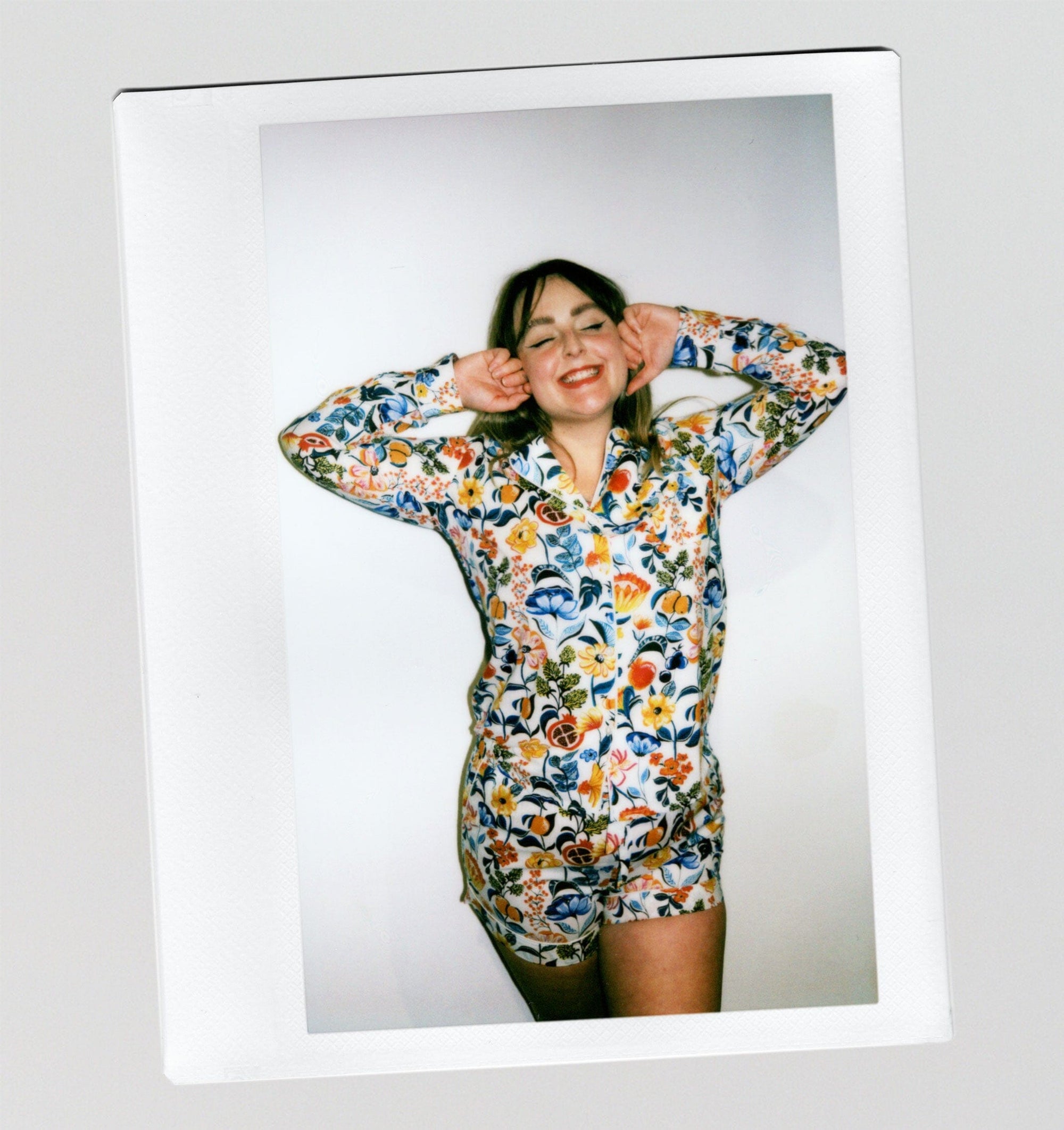 Organic cotton long sleeve pyjama short set [Botanical Print] Sleep Myza 