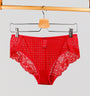 Houndstooth & floral lace french knicker [Poppy Red] Bottoms Panache 