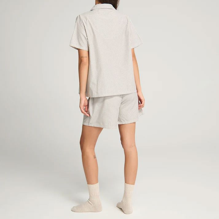 Classic stripe short cotton pyjama set [Dove Grey] Sleep Nudea 