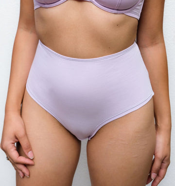 Cotton contour flat seam high waist brief [Lilac] General The Pantry Underwear 
