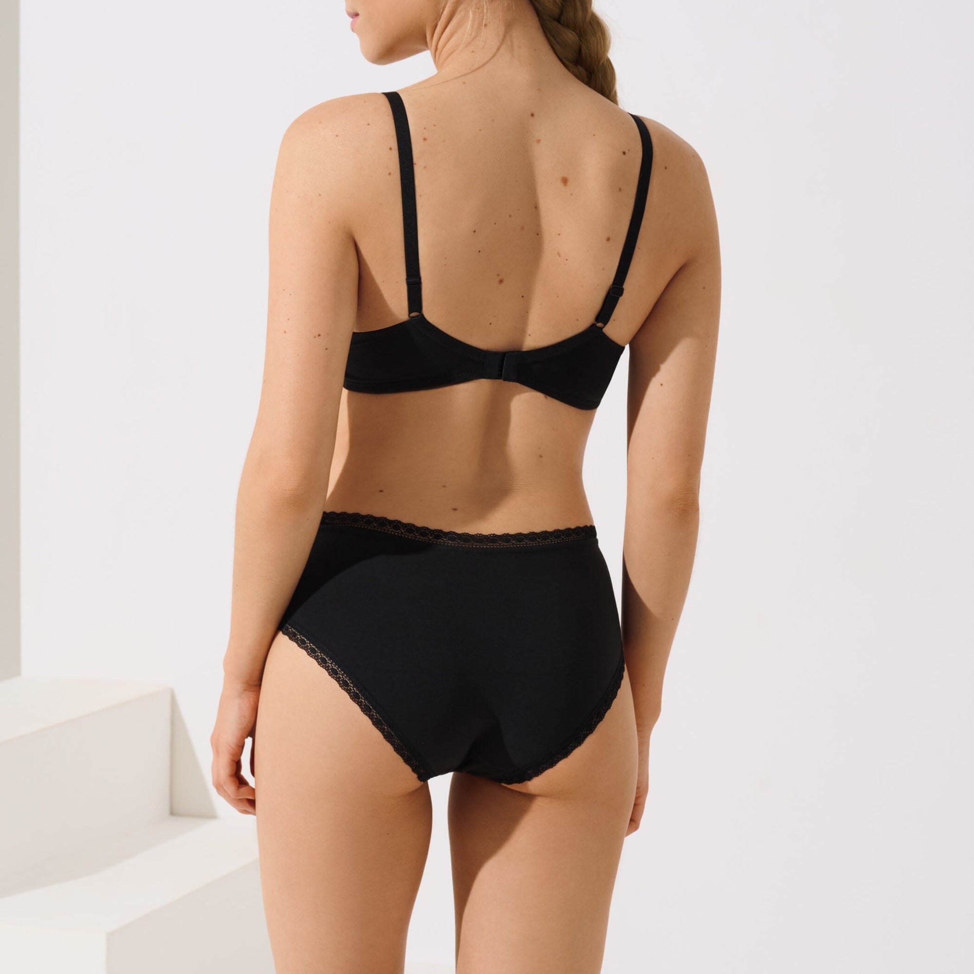 Cotton everyday hipster knicker [Black] Lisca 