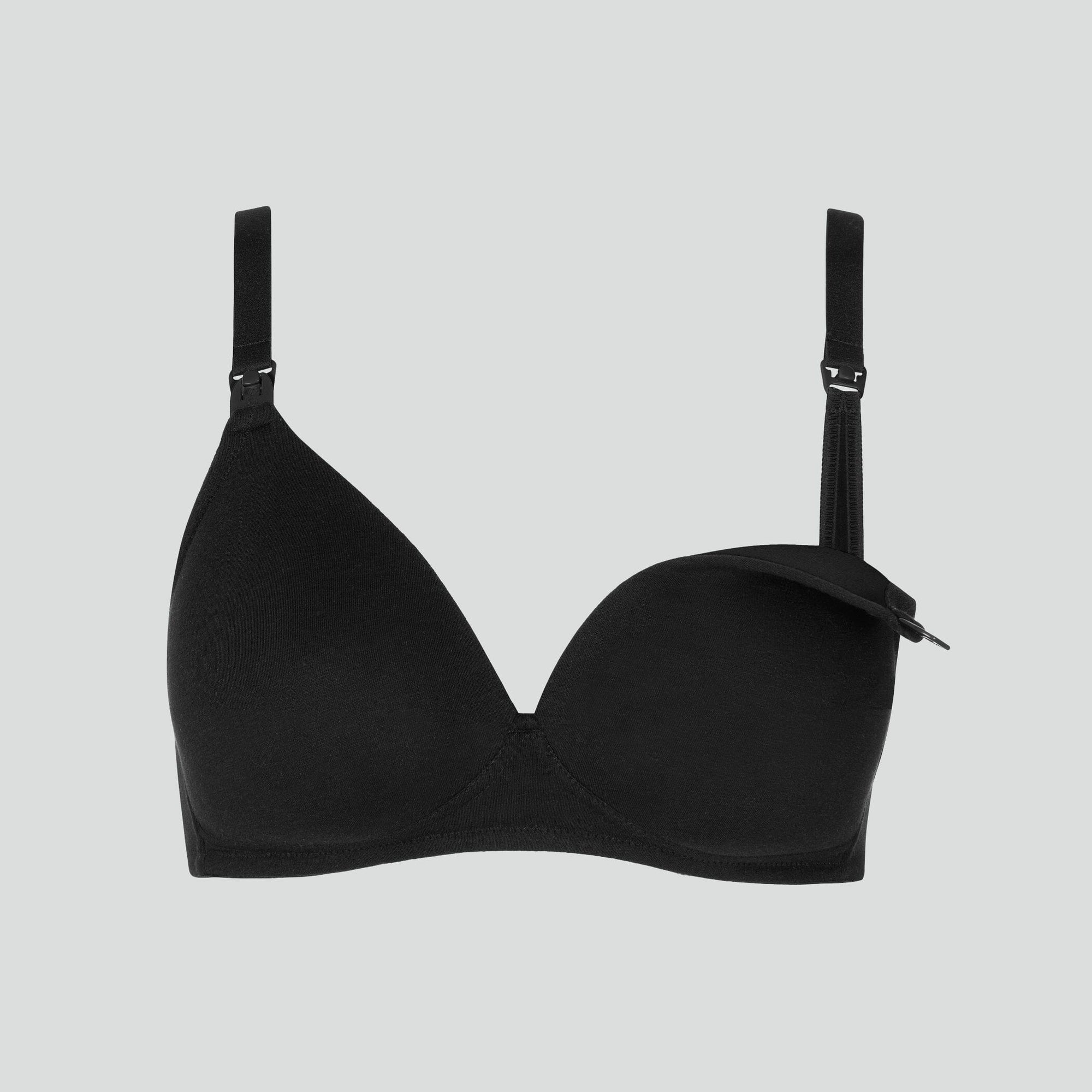 Cotton wire-free padded nursing bra [Black] Lisca 