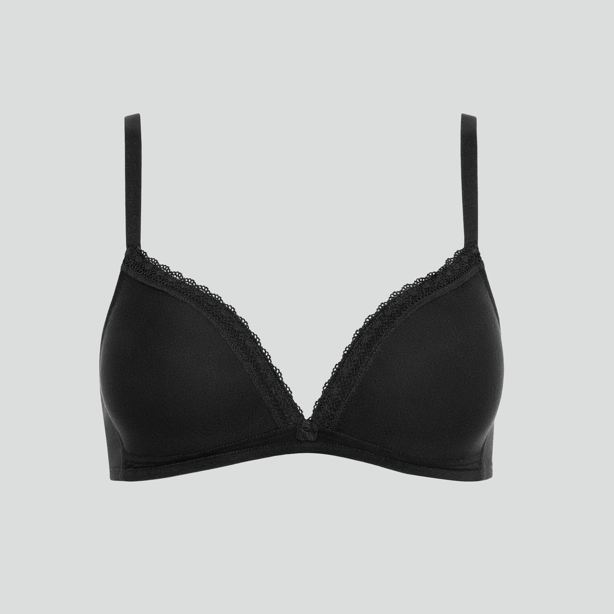 Cotton wire-free padded t-shirt bra [Black] Lisca 