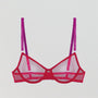 Cranberry mesh & magenta balconette bra Bras Dora Larsen 