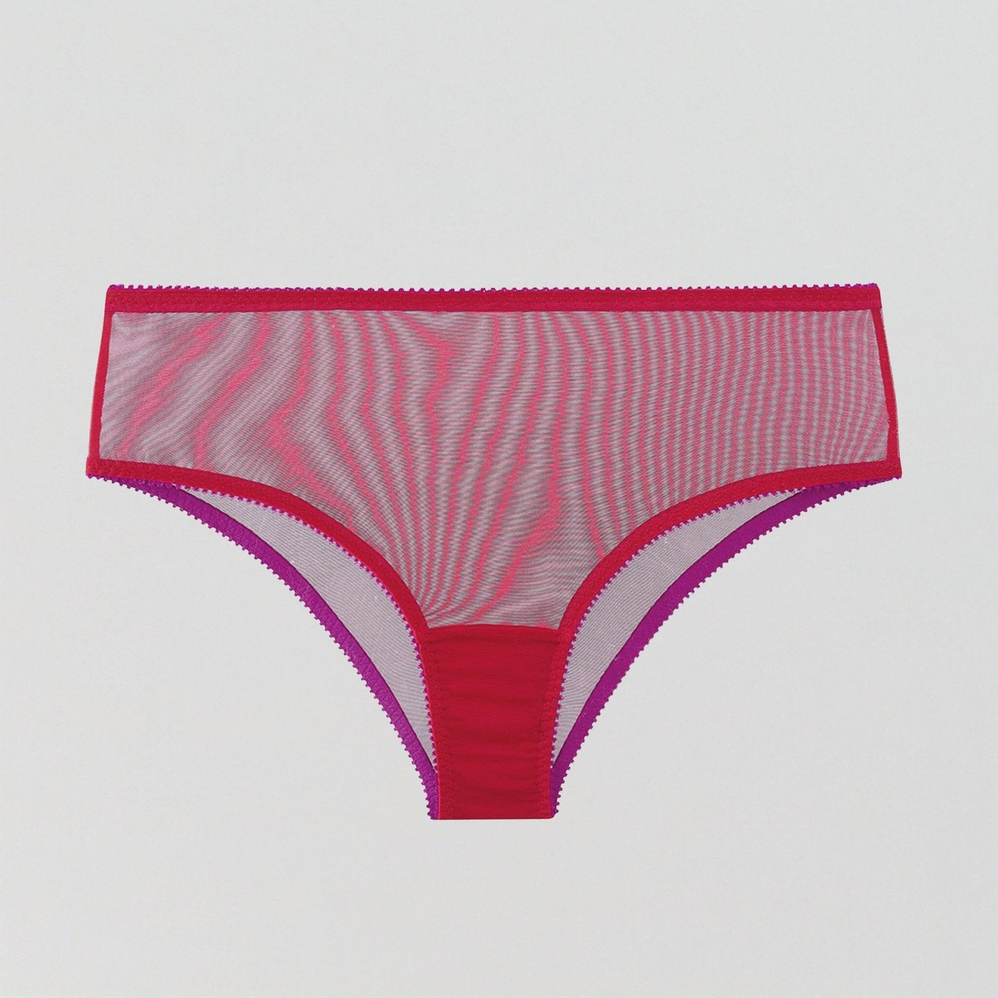 Cranberry mesh & magenta high waist knicker Bottoms Dora Larsen 