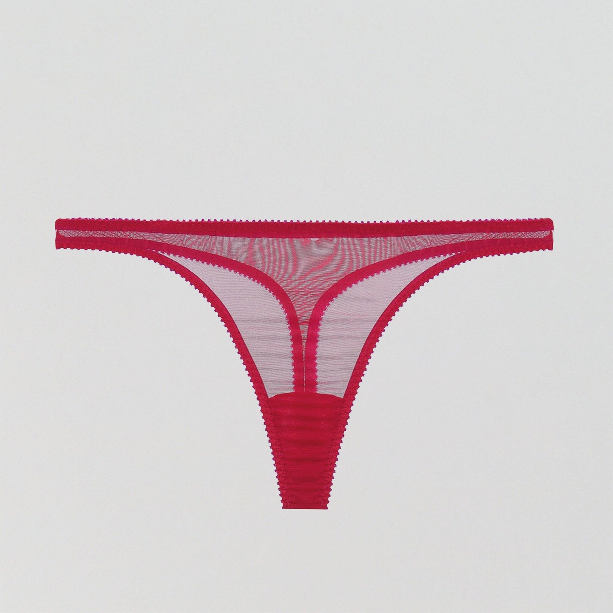 Cranberry mesh & magenta thong Dora Larsen 